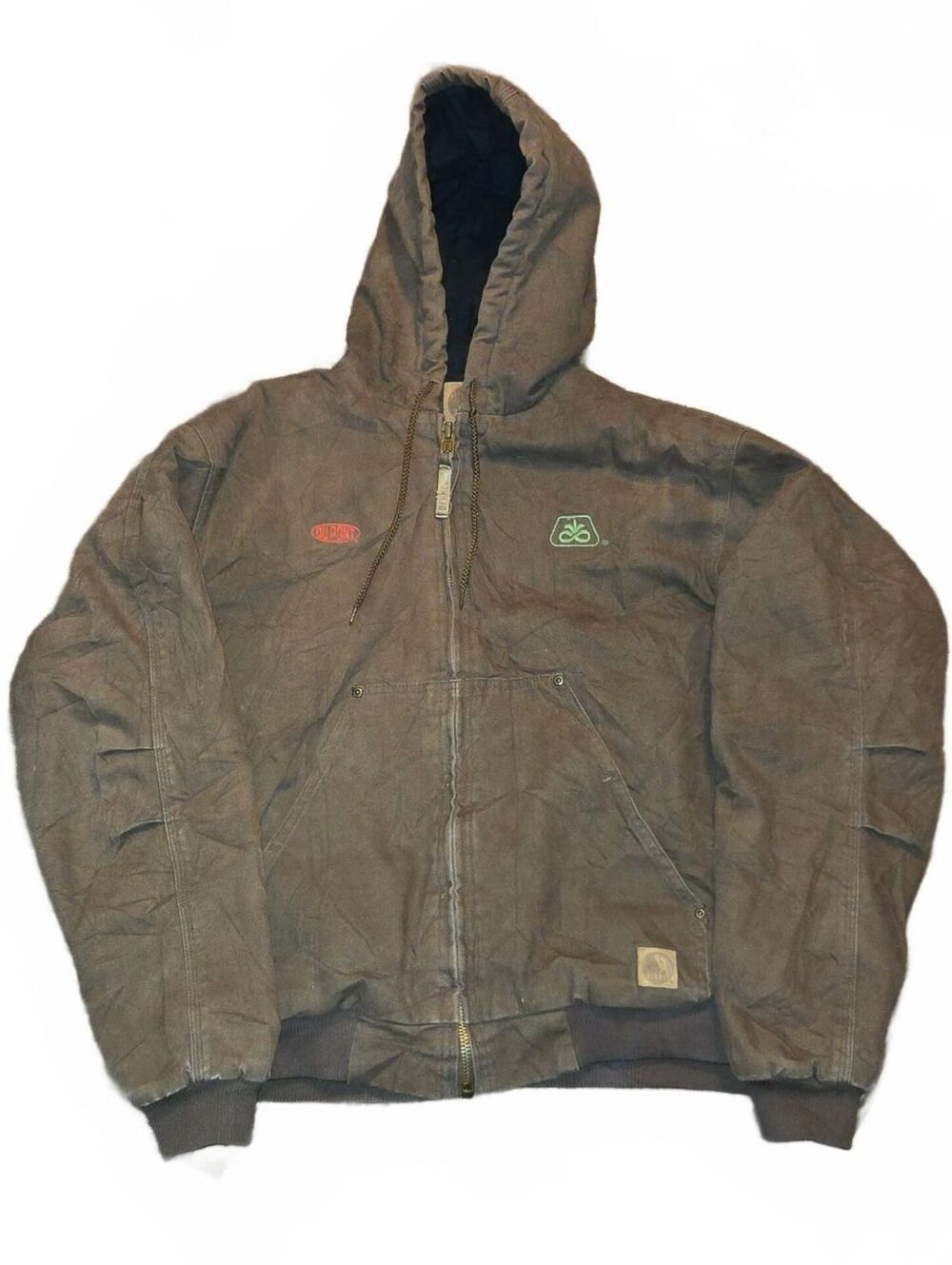Vintage Berne Duck Canvas Hooded Work Jacket Men's Large Brown y2k 2000s
